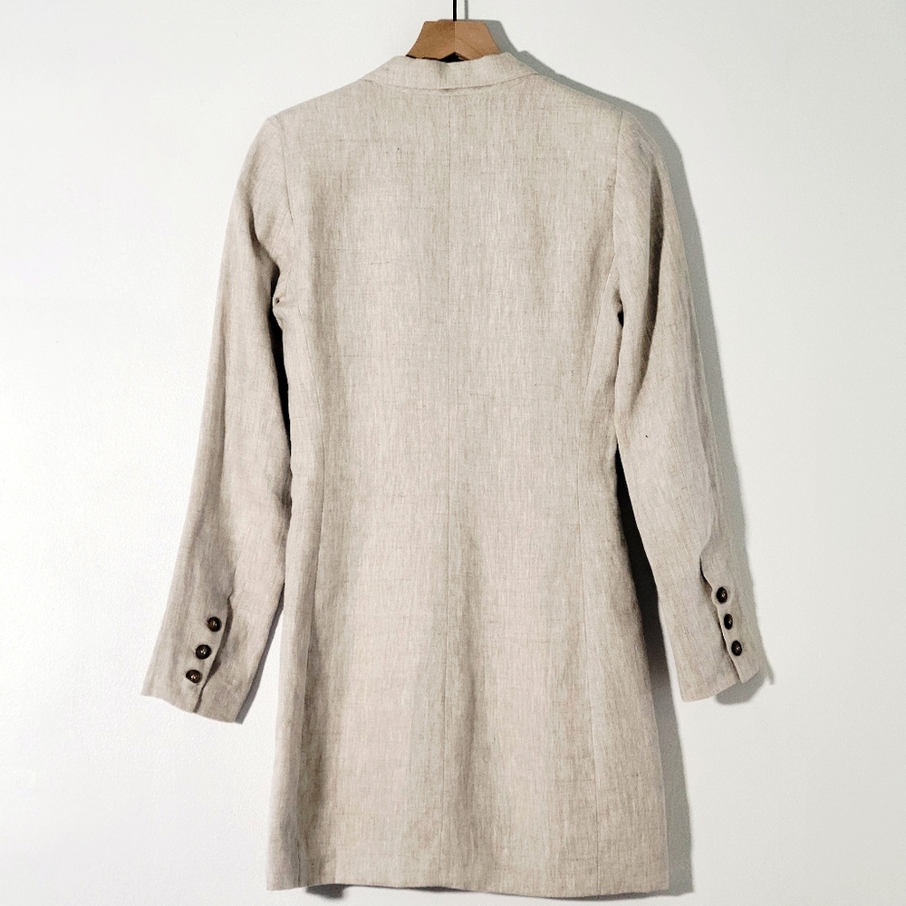 Reformation Aaron Blazer Dress Linen Natural size 2 - Picture 8 of 14